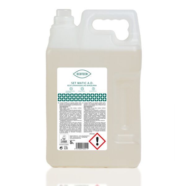 ECOTECH SET MATIC AD (Aguas duras) Eco detergente máquinas lavavajillas 5L