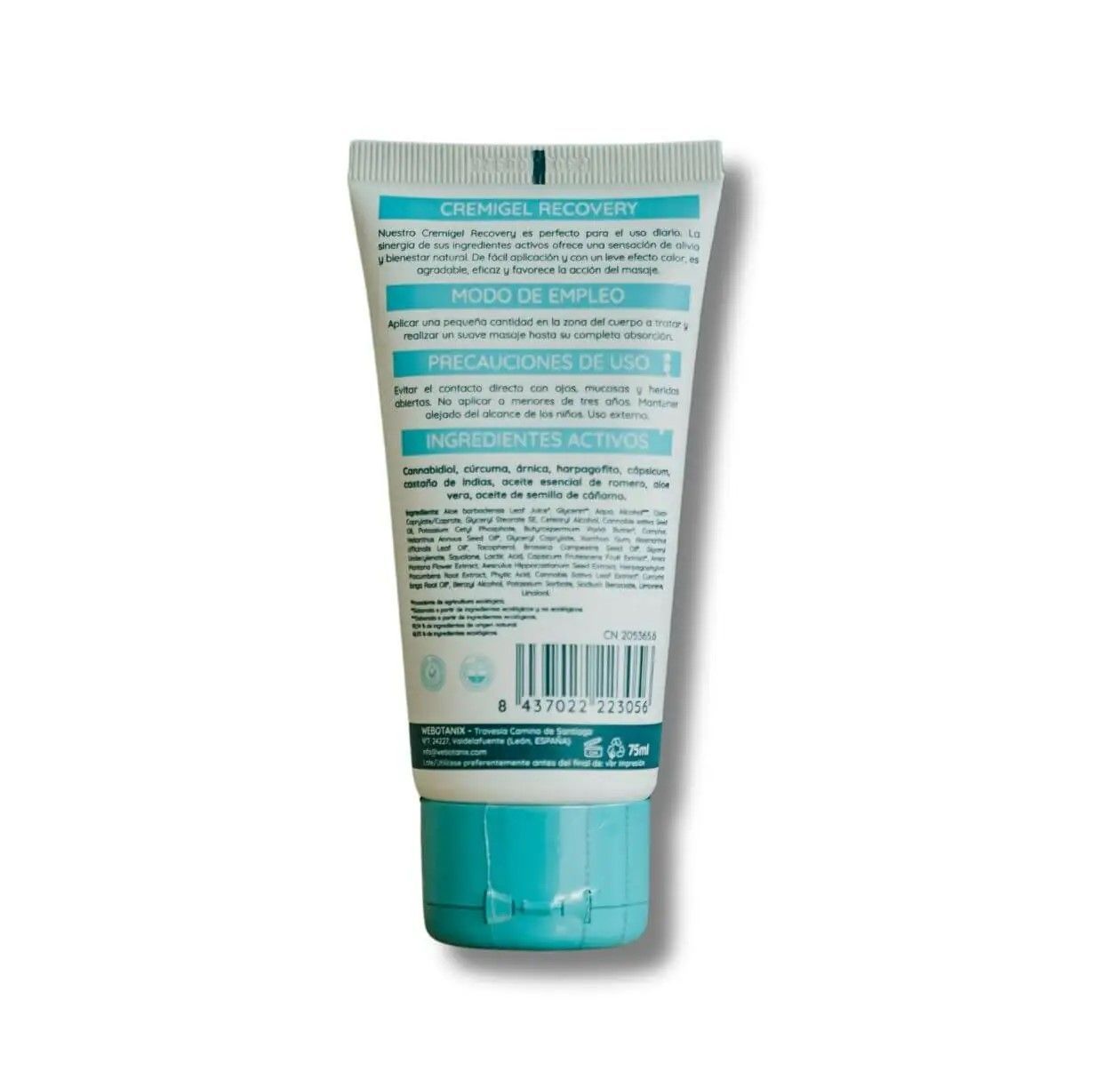 Cremigel Óseo Recovery CBD BIO WeBotanix 75ml - Imagen 2