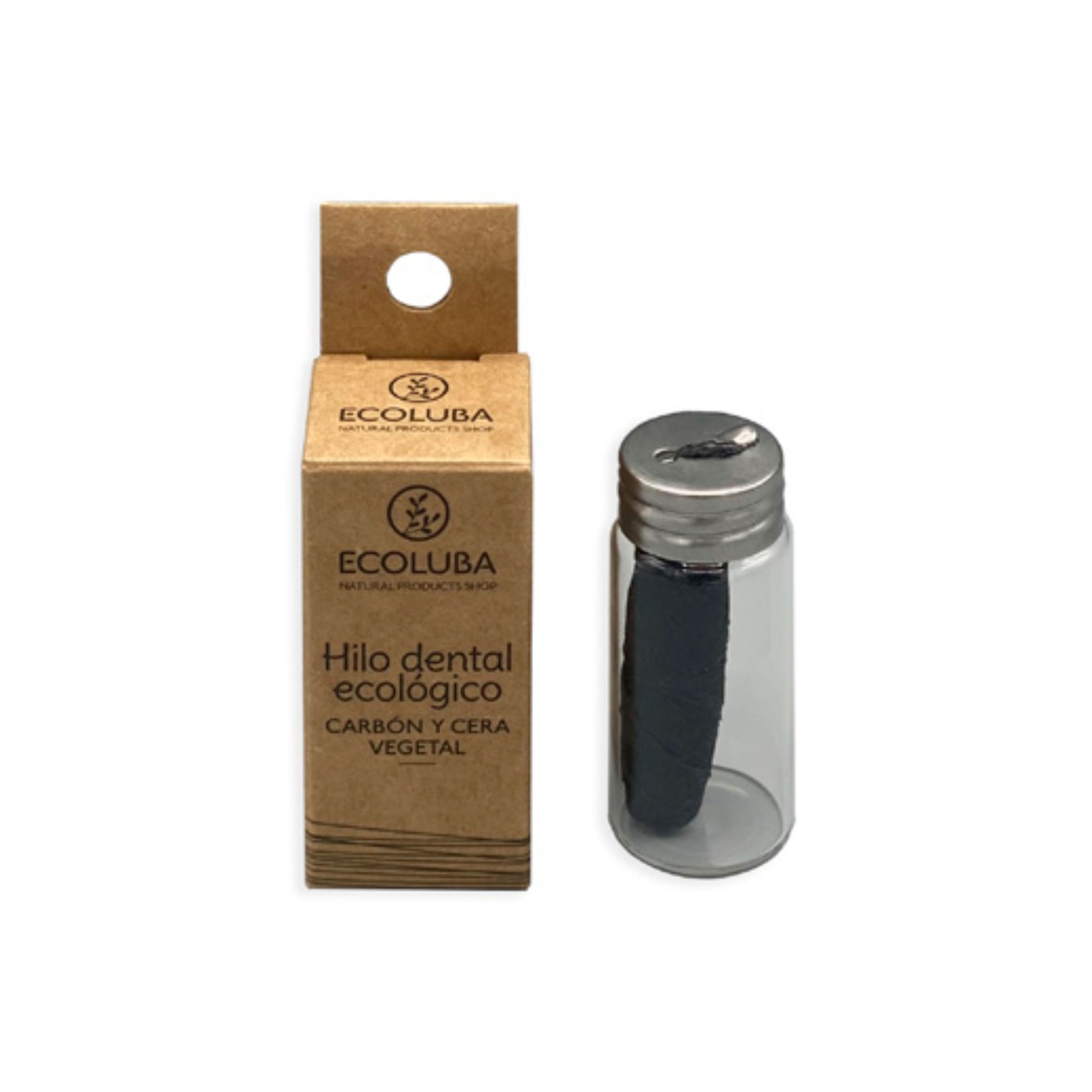 ECOLUBA Hilo dental negro con carbón activo y cera vegetal