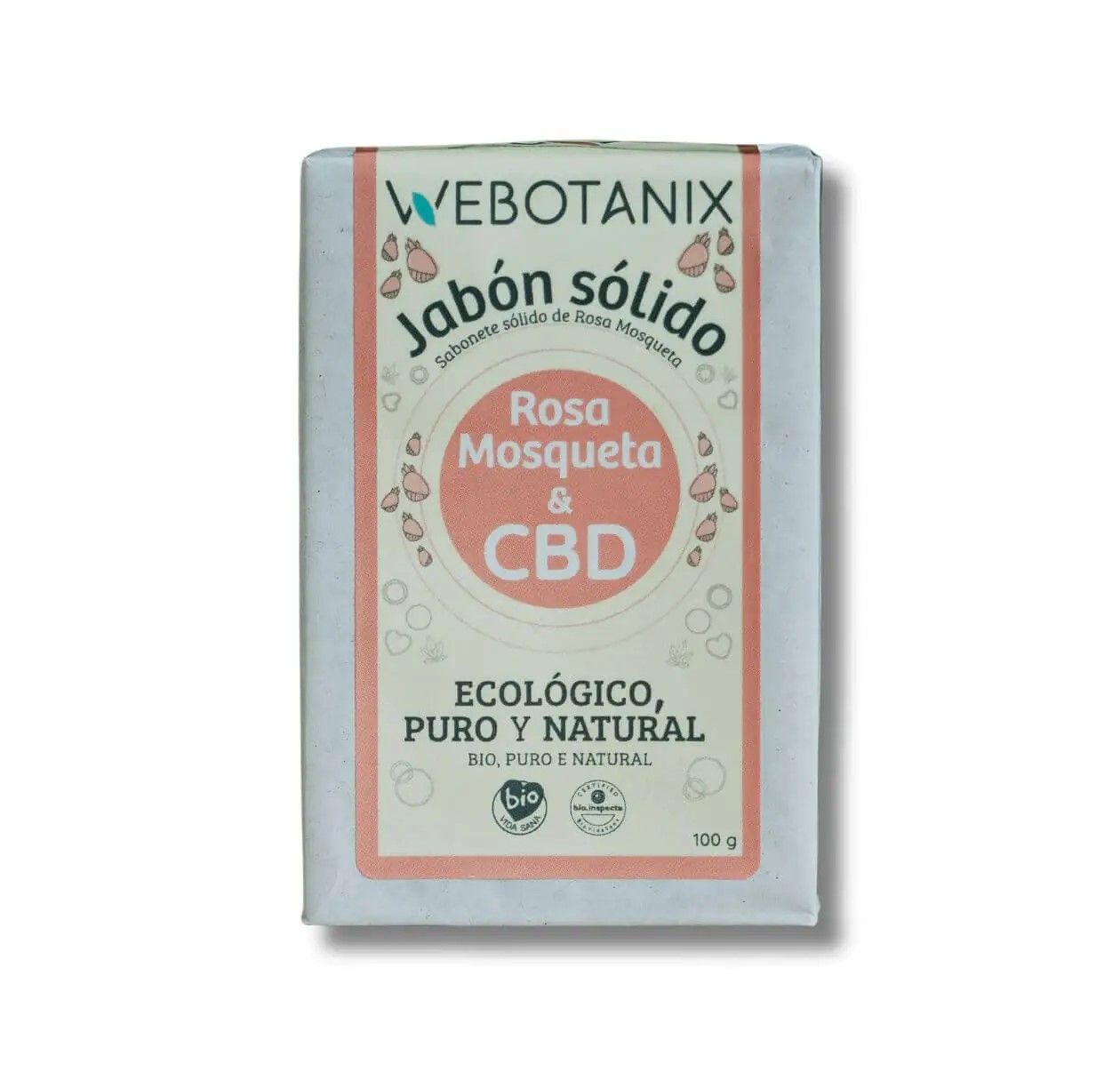 Jabón CBD Sólido Rosa Mosqueta BIO 100g
