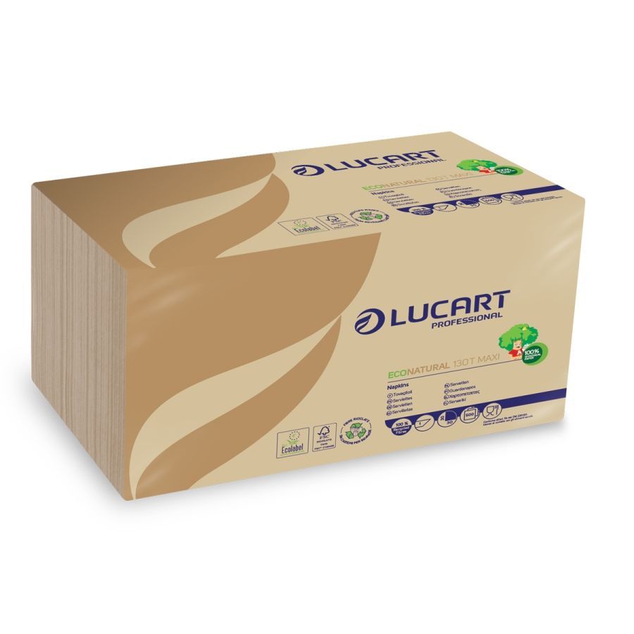 Servilletas Plegadas EcoNatural 130T MAXI | 500 unidades de 30x30cm