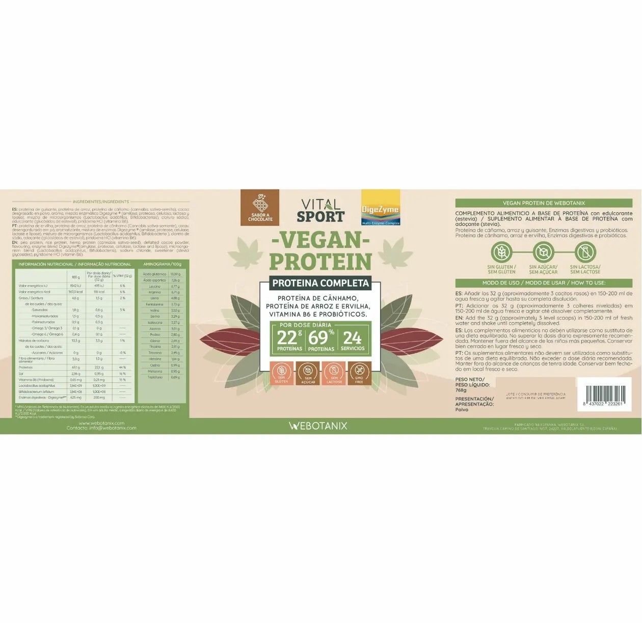 Proteína Vegana Vital Sport 768g - Imagen 4
