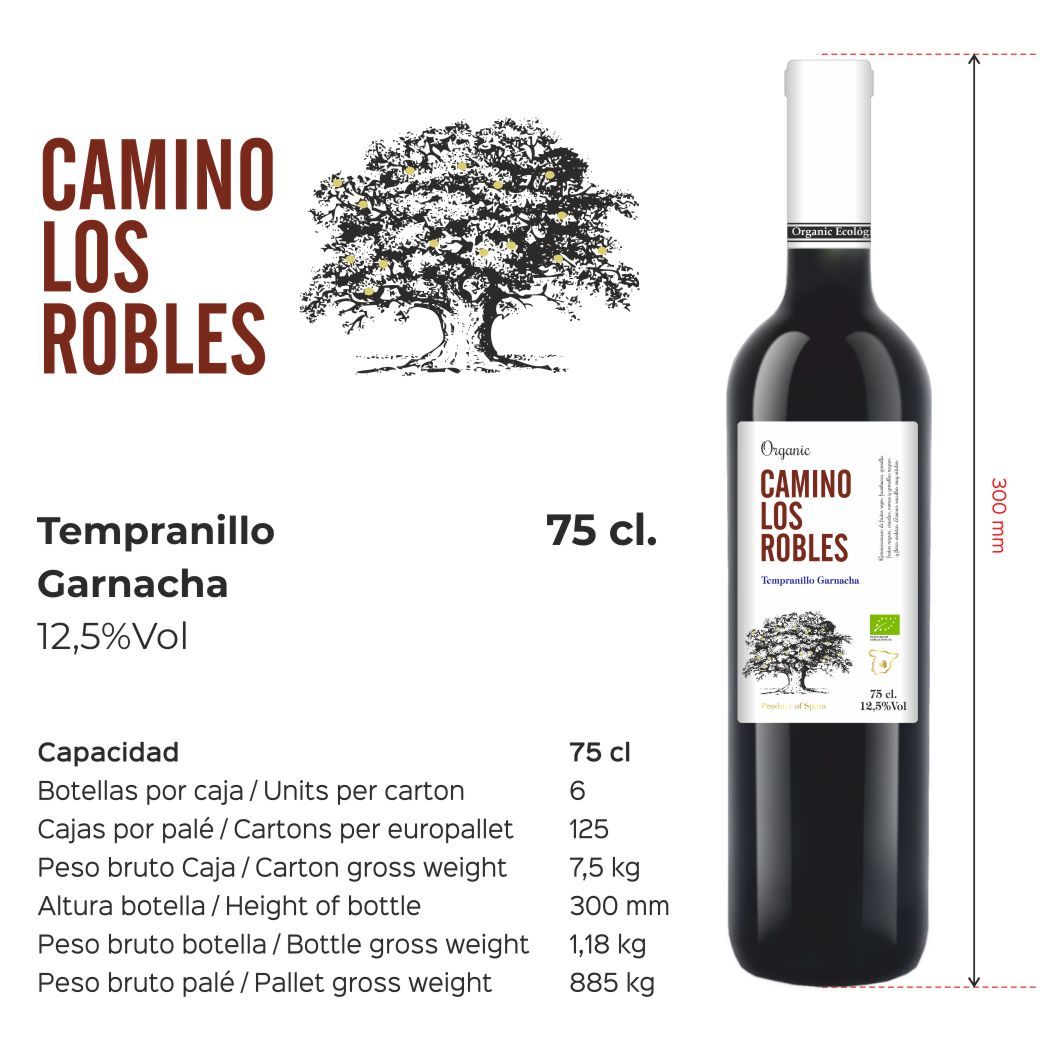 Camino Los Robles – tinto Tempranillo y Garnacha 75cl.