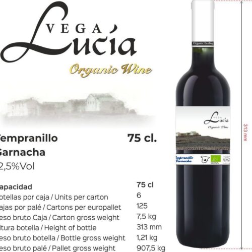 Vega Lucía – tinto Tempranillo y Garnacha 75cl.