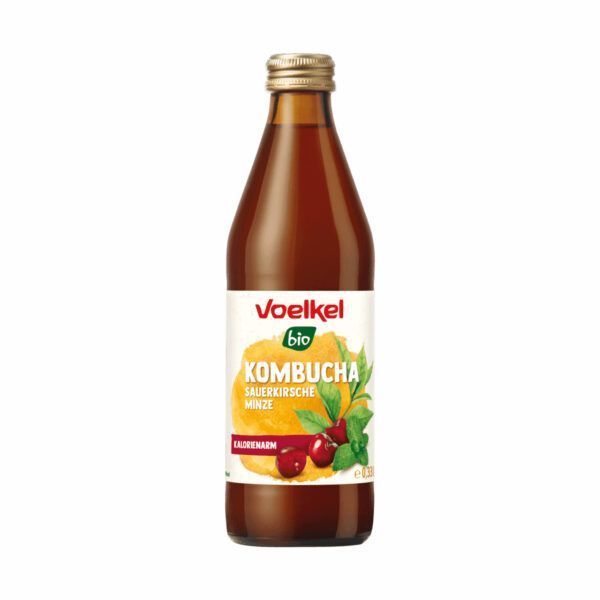 VOELKEL Kombucha Cereza Ácida y Menta (0,33l)