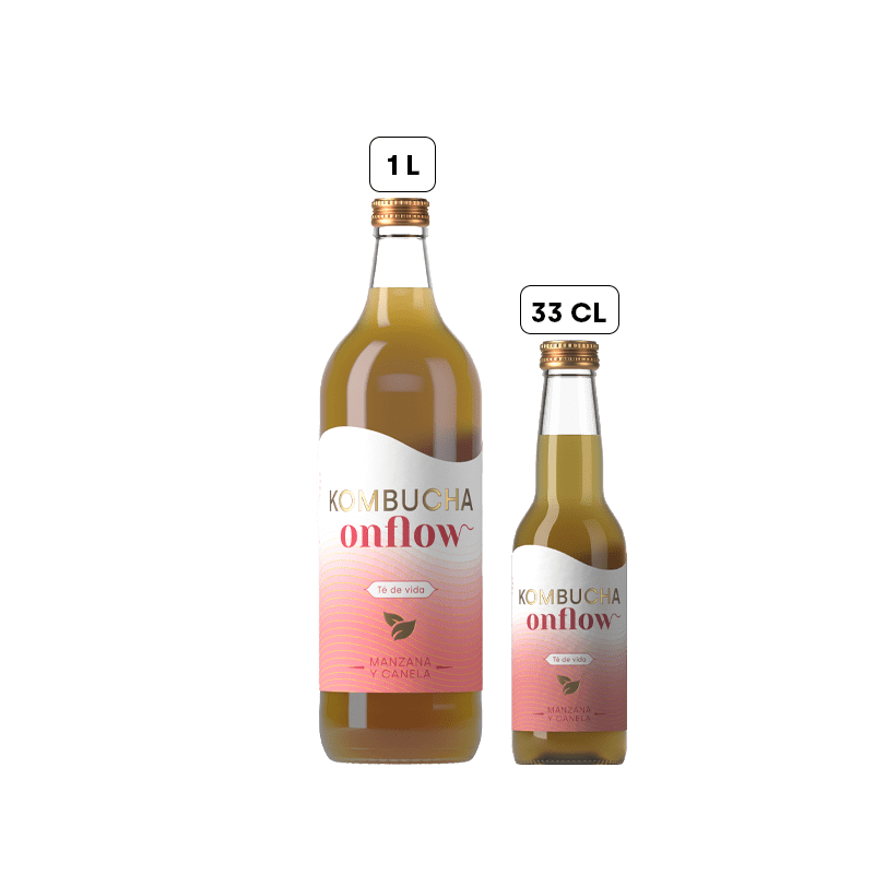ONFLOW KOMBUCHA DE MANZANA Y CANELA (1L/33cl.)