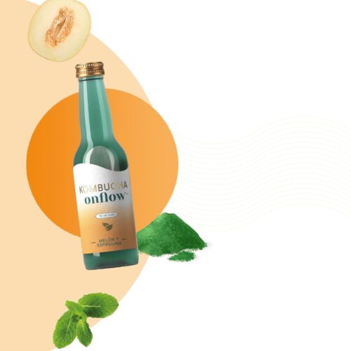 ONFLOW KOMBUCHA DE MELÓN Y ESPIRULINA (1L/33cl.) - Imagen 2