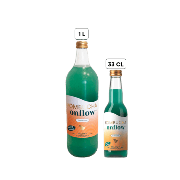 ONFLOW KOMBUCHA DE MELÓN Y ESPIRULINA (1L/33cl.)