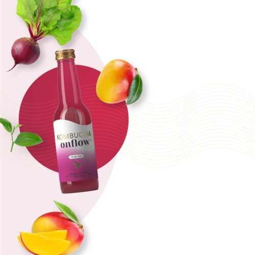ONFLOW KOMBUCHA DE REMOLACHA Y MANGO (1L/33cl.) - Imagen 2