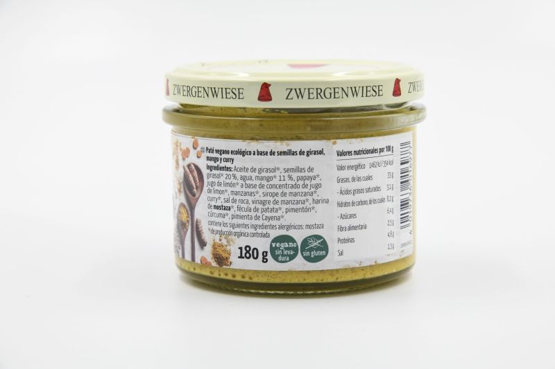ZWERGENWIESE PATÉ DE MANGO Y CURRY 180gr. - Imagen 2