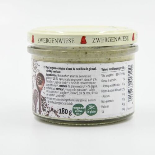 Alternative view of ZWERGENWIESE PATÉ DE RÚCULA Y MOSTAZA 180gr.