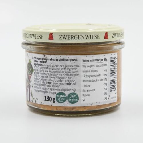 Alternative view of ZWERGENWIESE PATÉ DE TOMATE Y ACEITUNAS 180gr.