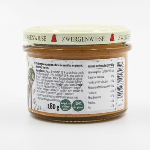 Alternative view of ZWERGENWIESE PATÉ DE TOMATE CON HIERBAS180gr.