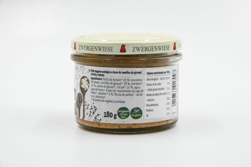 ZWERGENWIESE PATÉ DE RÚCULA Y TOMATE 180gr. - Imagen 2