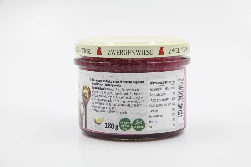 ZWERGENWIESE PATÉ DE REMOLACHA Y RÁBANO PICANTE 180gr. - Imagen 2