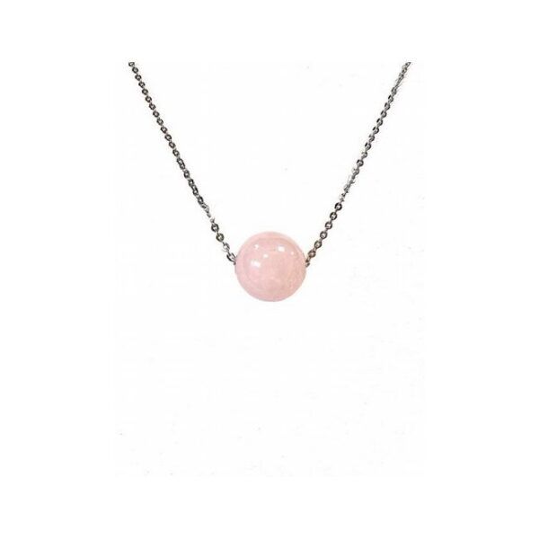 Alternative view of TRINIDAD COLLAR CUARZO ROSA (Bola 12mm.)