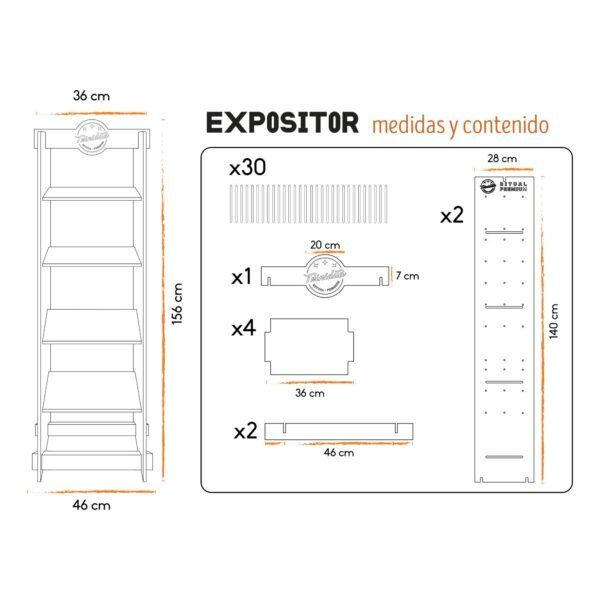 EXPOSITOR PIE DE MADERA 360º - Imagen 6