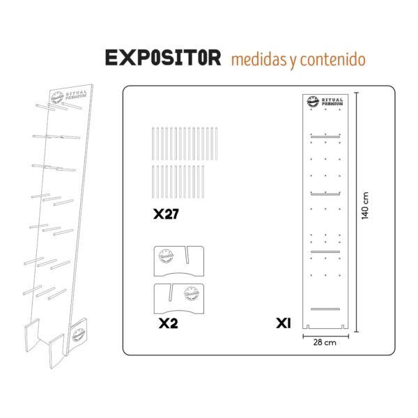 EXPOSITOR PIE GRANDE DE MADERA CON PULSERAS - Imagen 4