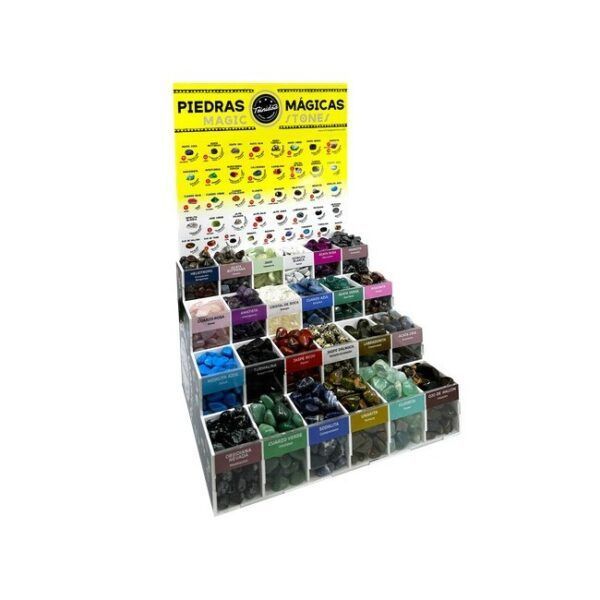 TRINIDAD EXPOSITOR PARA PIEDRAS MÁGICAS DE 24 CAJAS + 25 JAULITAS COLGANTES GRATIS - Imagen 5