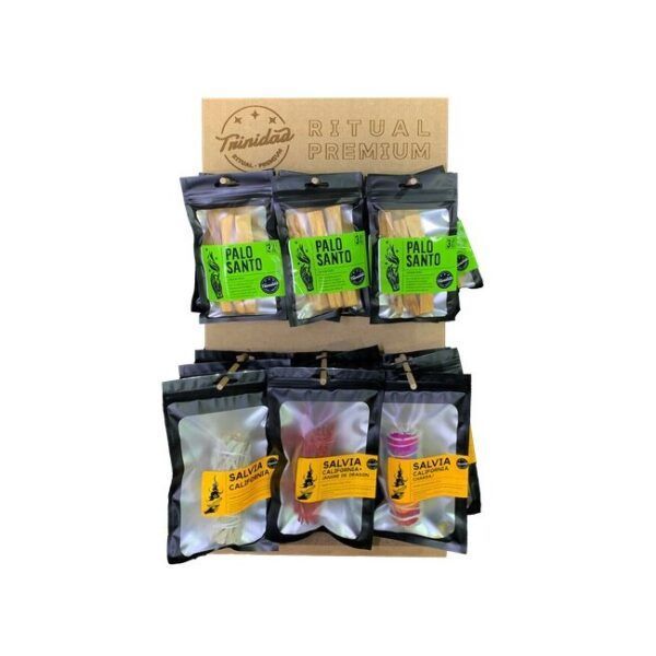 TRINIDAD EXPOSITOR SOBREMESA CON SALVIAS + PALO SANTO