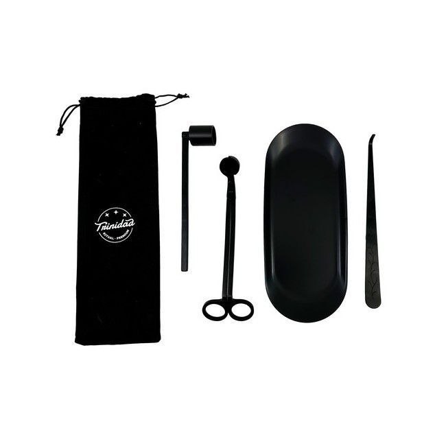 TRINIDAD KIT CUIDADO DE VELAS COLOR NEGRO