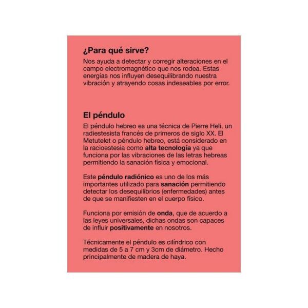 TRINIDAD PÉNDULO HEBREO CON FUNDA + TARJETAS Y CURSO ON LINE GRATUITO - Imagen 3