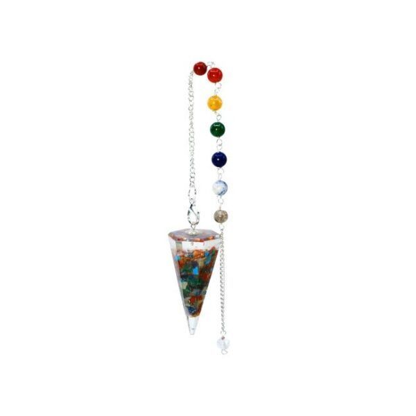 TRINIDAD PÉNDULO ORGÓN CHAKRAS FACETADO CON CADENA CHAKRA - Imagen 2