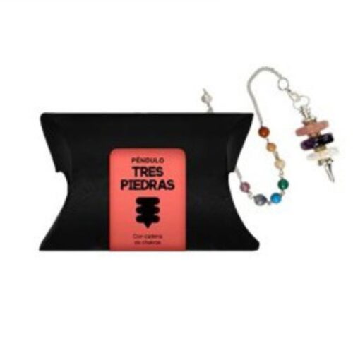 TRINIDAD PÉNDULO TRES PIEDRAS CON CADENA CHAKRAS