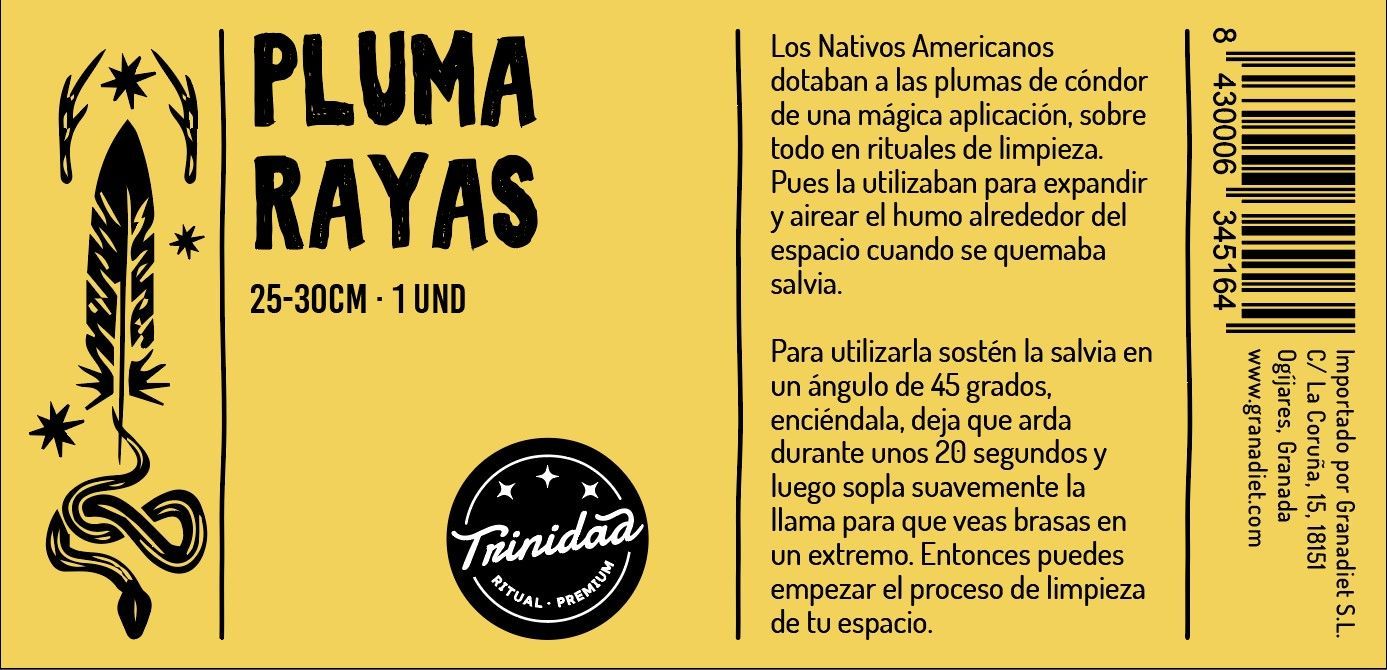 TRINIDAD PLUMA RAYAS 20-25cm. (1ud.) - Imagen 2