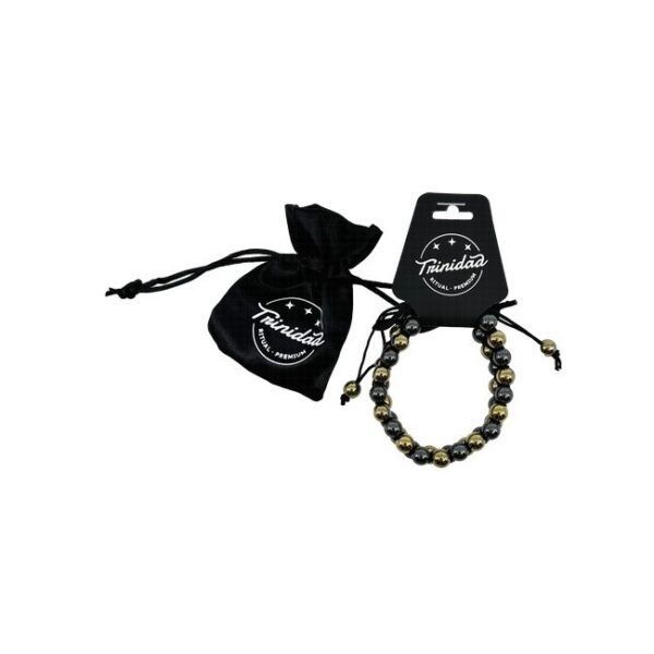 TRINIDAD PULSERA DOBLE GOLDEN PIRITA + HEMATITE (Bola 8mm.)