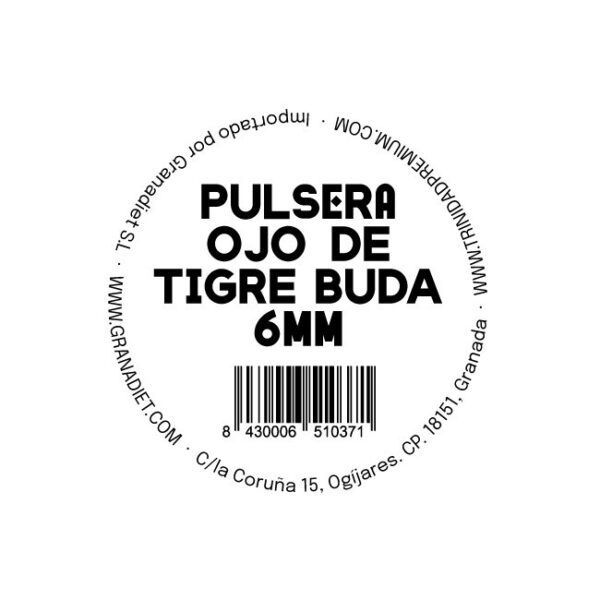 Alternative view of TRINIDAD PULSERA OJO TIGRE BUDA (Bola 6mm.)