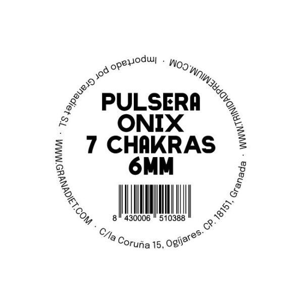 TRINIDAD PULSERA ONIX 7 CHAKRAS (Bola 6mm.) - Imagen 3