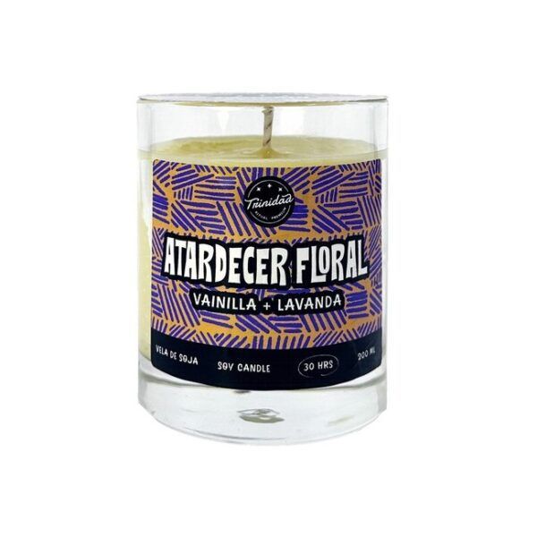 TRINIDAD VELA VASO ATARDECER FLORAL 200ml.