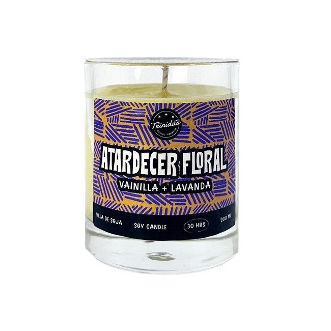 TRINIDAD VELA VASO ATARDECER FLORAL 200ml.