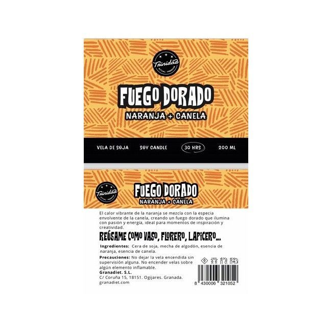 TRINIDAD VELA VASO FREGO DORADO 200ml. - Imagen 3