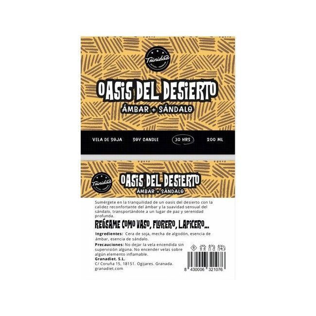 TRINIDAD VELA VASO OASIS DEL DESIERTO 200ml. - Imagen 3