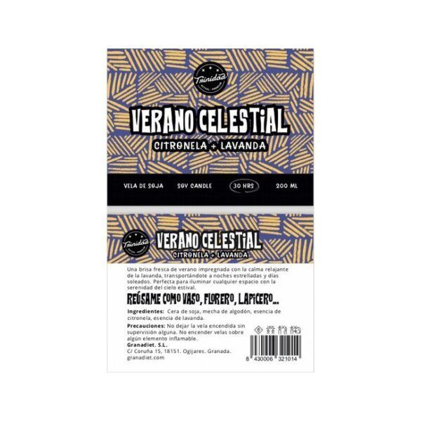 TRINIDAD VELA VASO VERANO CELESTIAL 200ml. - Imagen 3