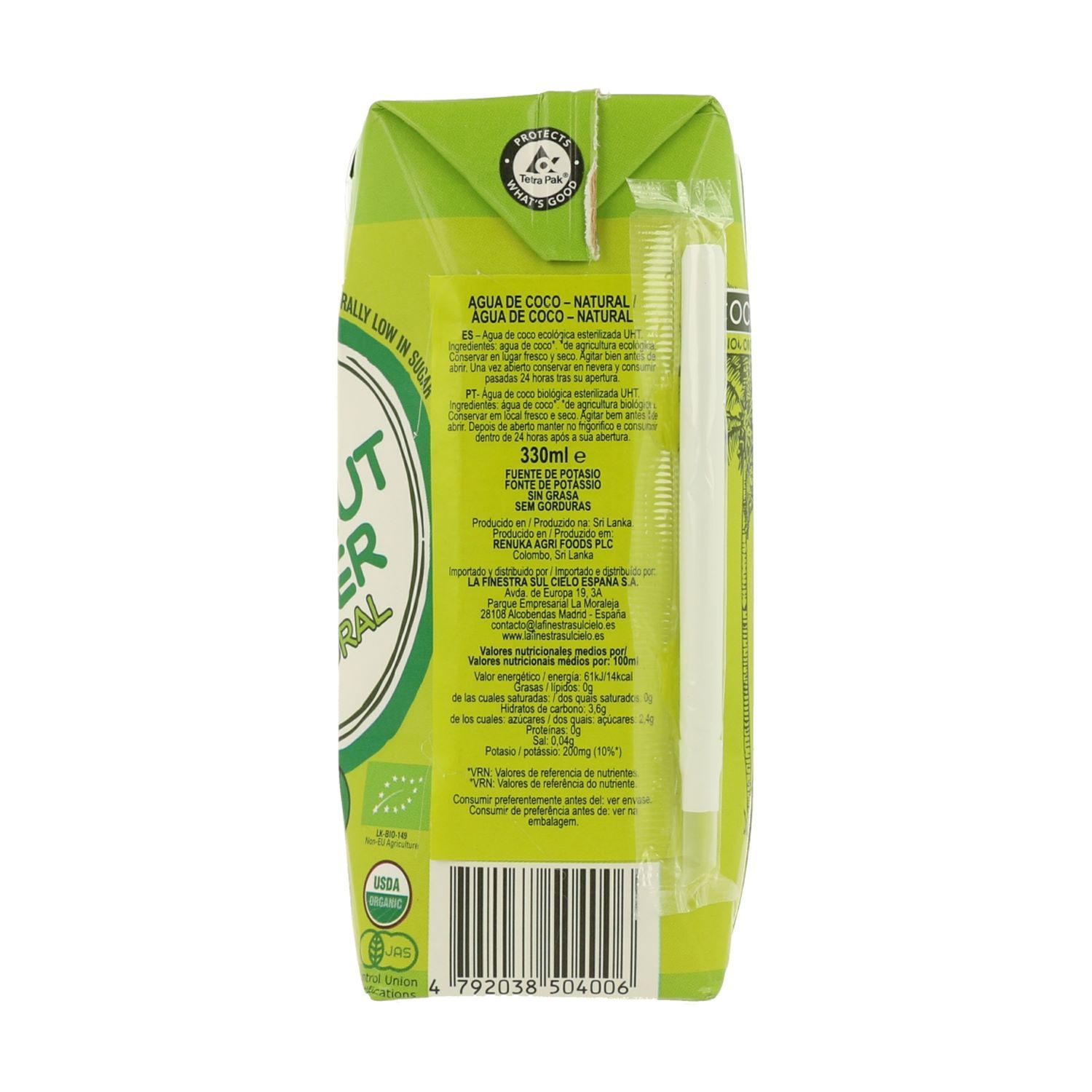 Agua de Coco Natural (330ml.) - Imagen 2