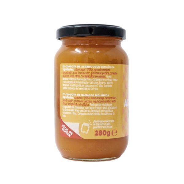 Alternative view of Compota de albaricoque Bio sin azucares añadidos (280gr.)