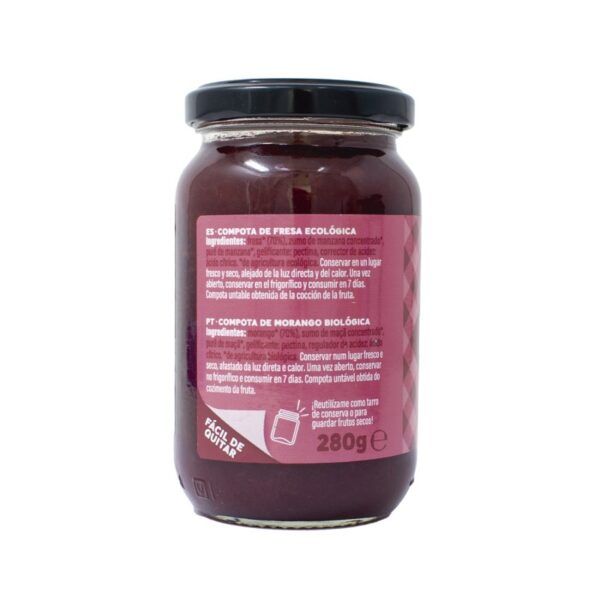 Alternative view of Compota de fresa Bio sin azucares añadidos (280gr.)