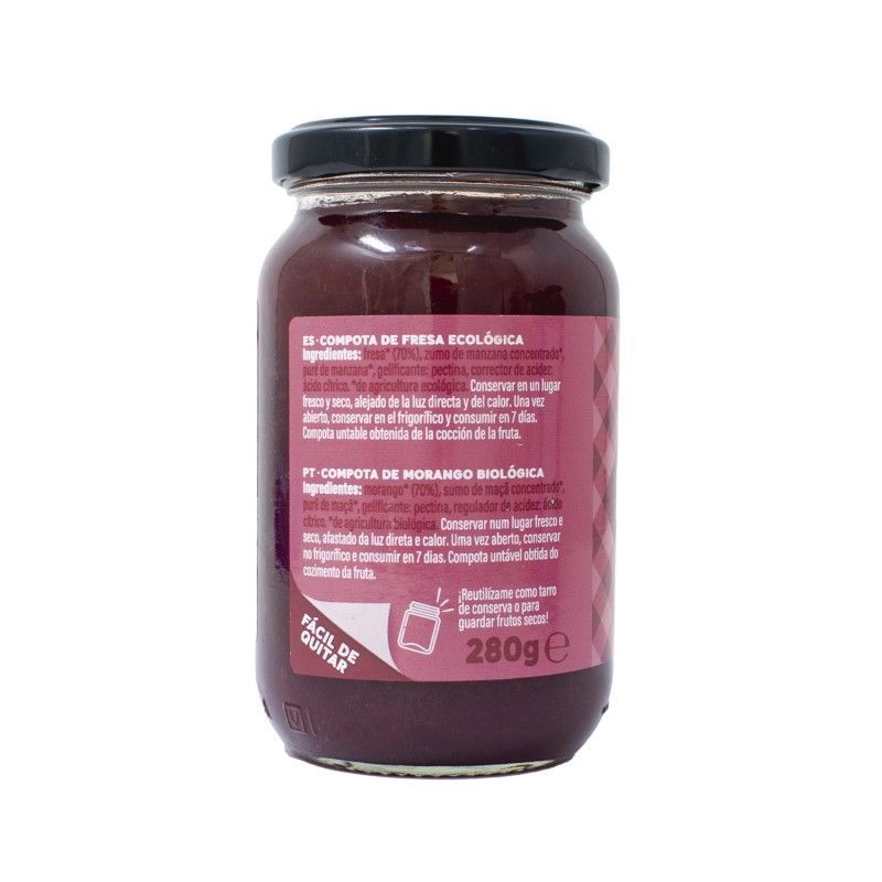 Compota de fresa Bio sin azucares añadidos (280gr.) - Imagen 2