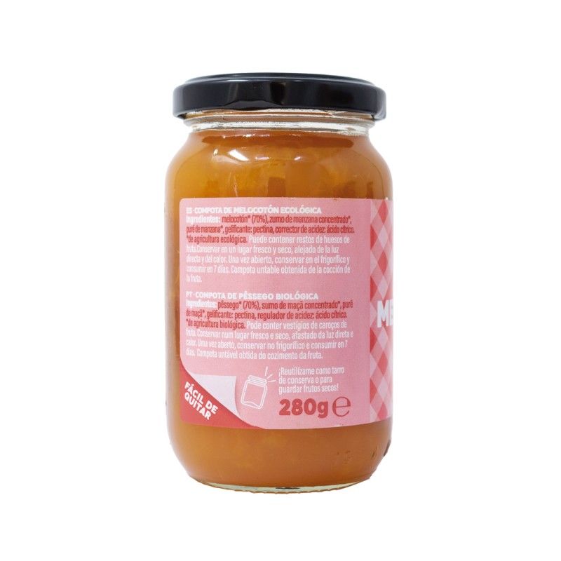 Compota de melocotón Bio sin azucares añadidos (280gr.) - Imagen 2