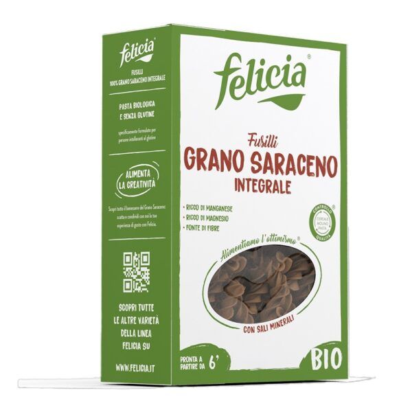 Fusilli integrales de trigo sarraceno 100% orgánico - espirales (250gr.)