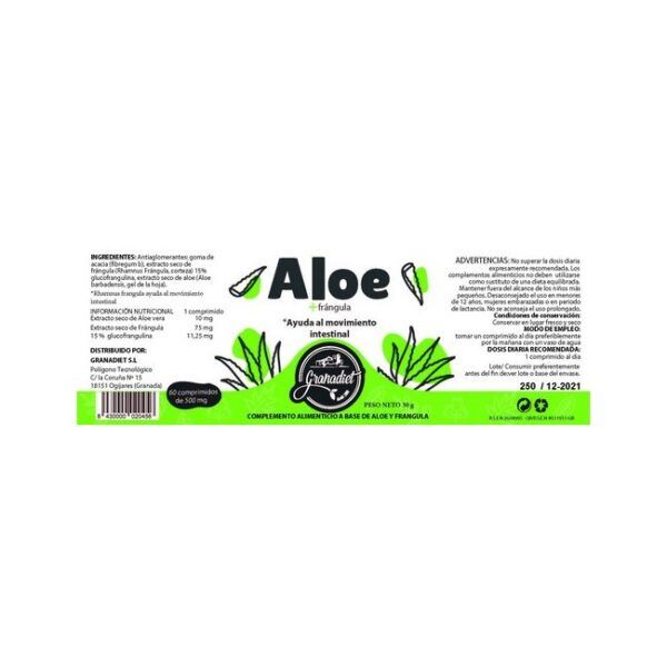 Alternative view of ALOE 60 COMPRIMIDOS DE 500mg.