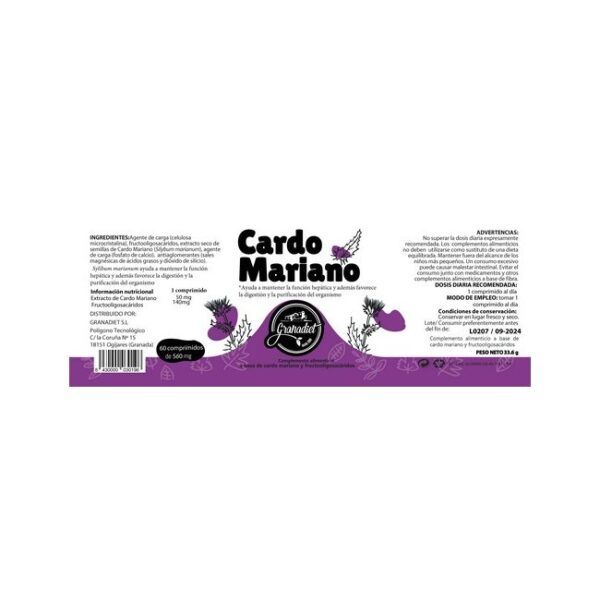 Alternative view of CARDO MARIANO 60 COMPRIMIDOS DE 560mg.