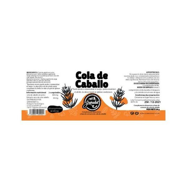 Alternative view of COLA CABALLO 60 COMPRIMIDOS DE 500mg.