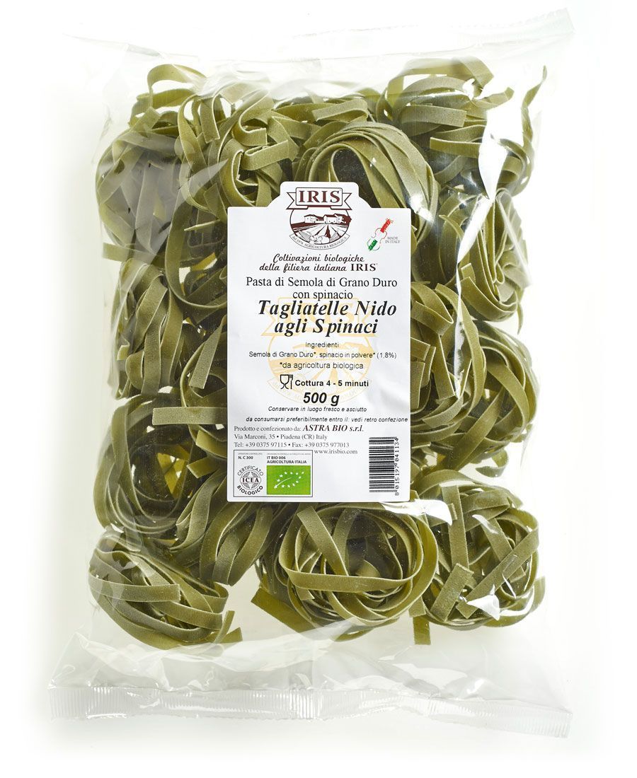 Tagliatelle (Nido) de sémola ecológica con espinacas (500gr.)