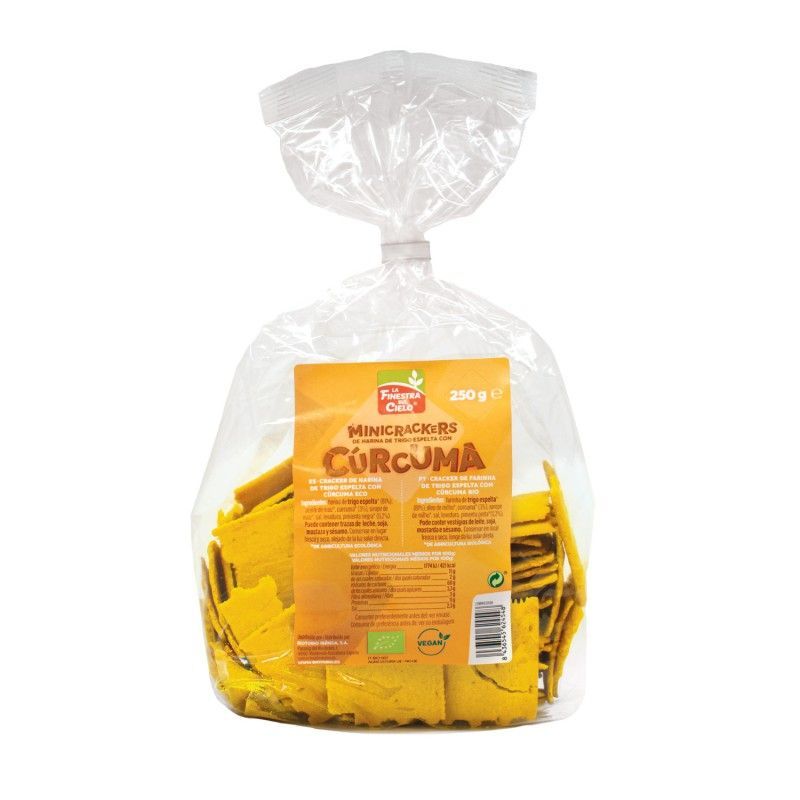 Mini crackers de espelta con cúrcuma y pimienta (250gr.)