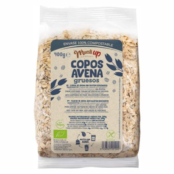 COPOS DE AVENA GRUESOS SIN GLUTEN BIO - 400gr.