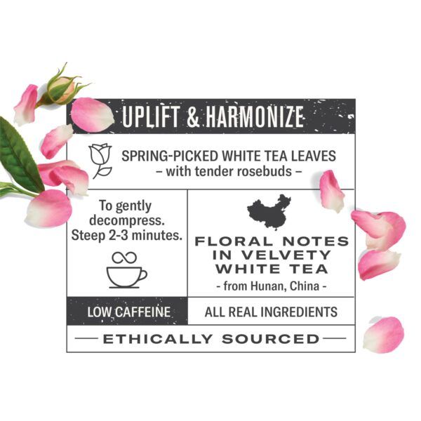 Té Blanco con Pétalos de Rosa Bio (18 bolsitas) - Imagen 3